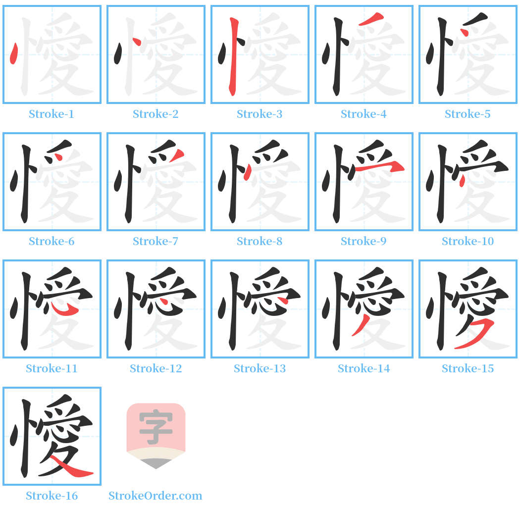 懓 Stroke Order Diagrams