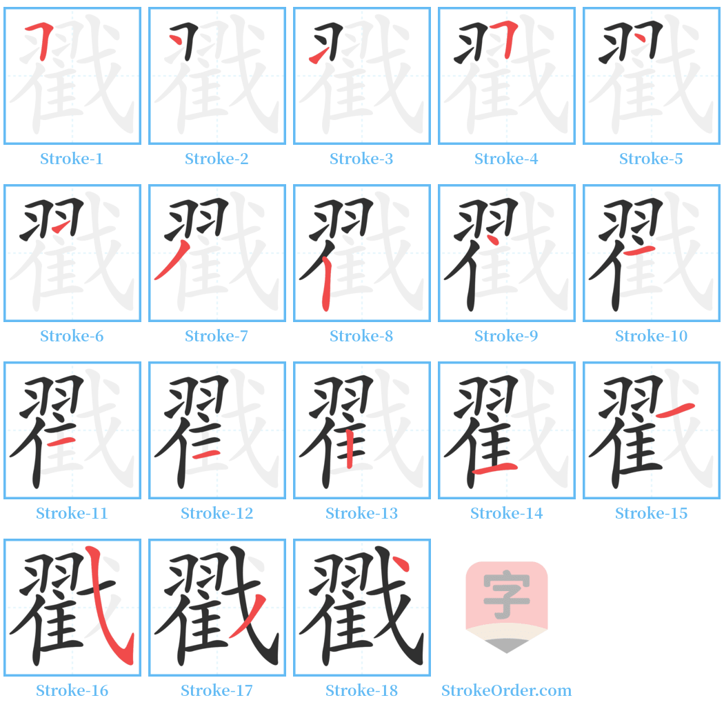 戳 Stroke Order Diagrams