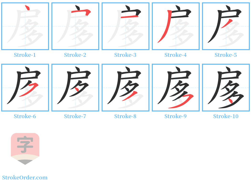 扅 Stroke Order Diagrams