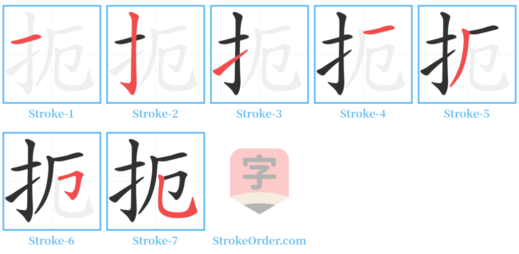 扼 Stroke Order Diagrams