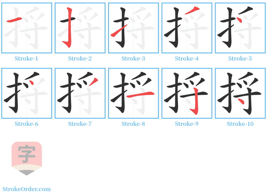 捋 Stroke Order Diagrams