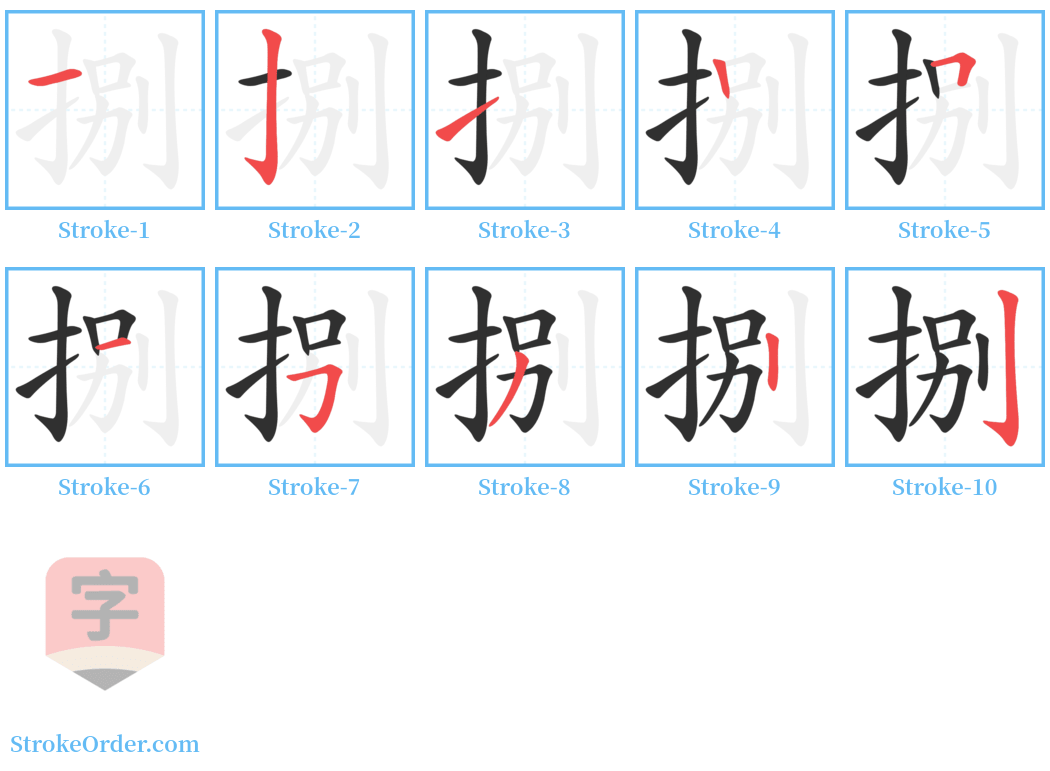 捌 Stroke Order Diagrams