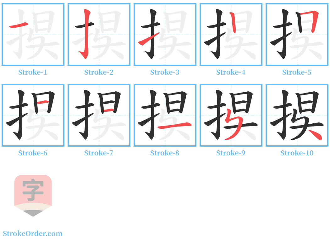 捑 Stroke Order Diagrams