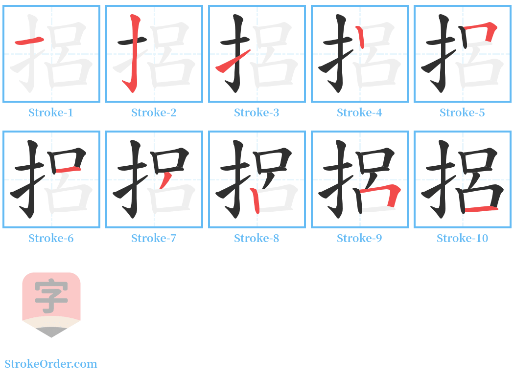 捛 Stroke Order Diagrams