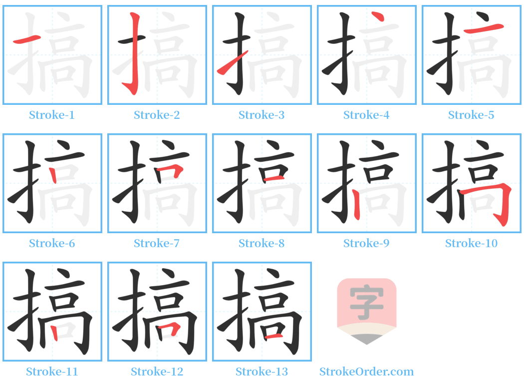 搞 Stroke Order Diagrams