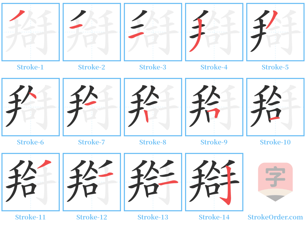 搿 Stroke Order Diagrams