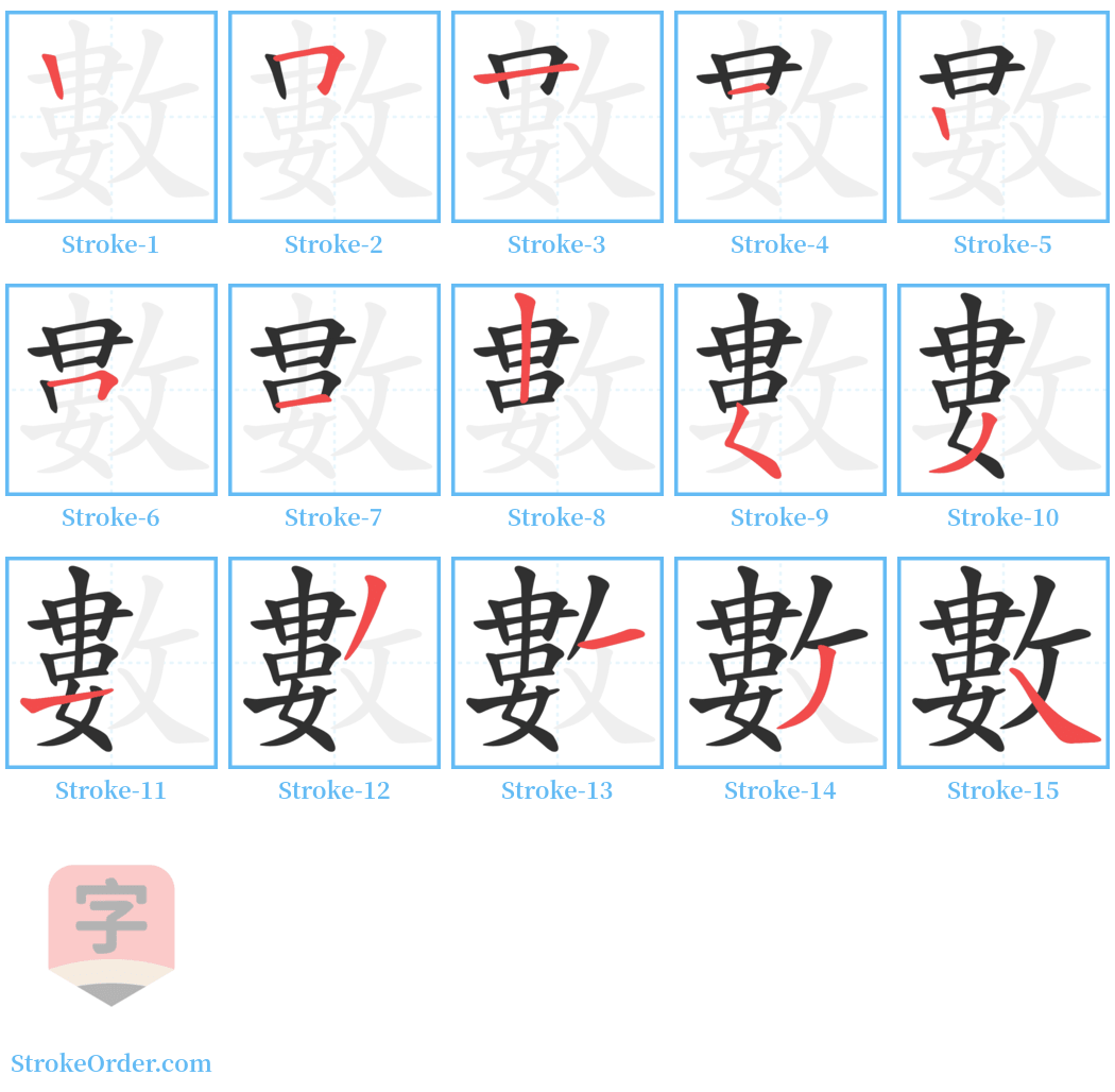 數 Stroke Order Diagrams