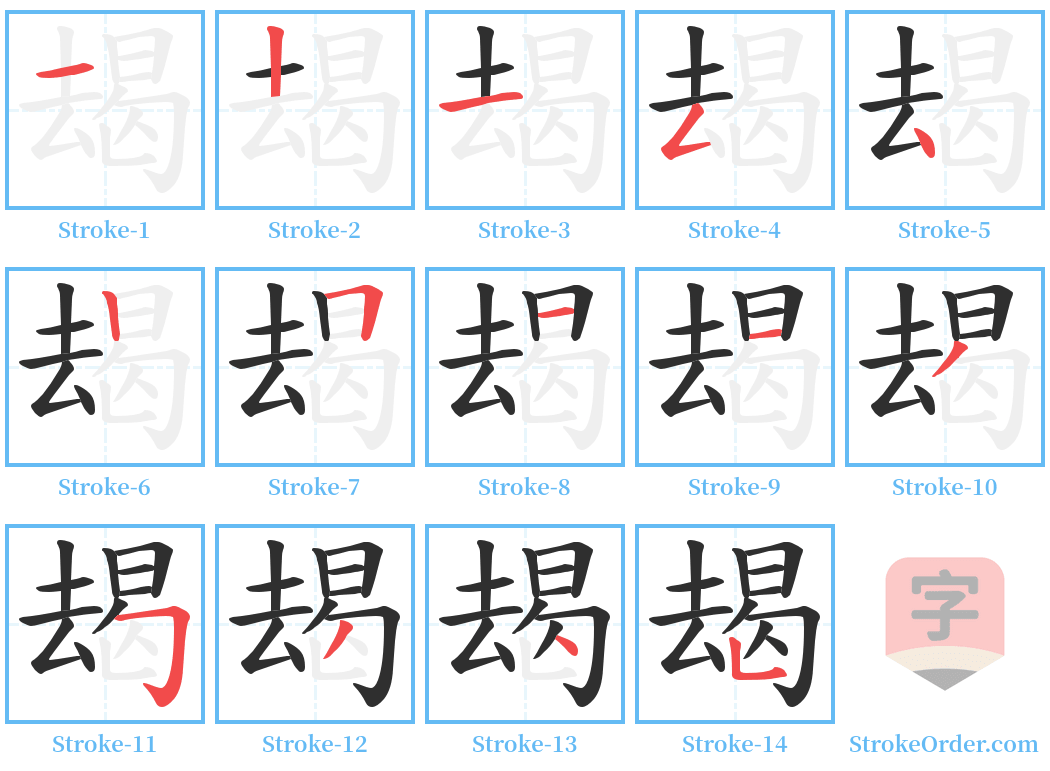 朅 Stroke Order Diagrams