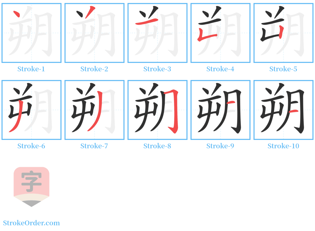 朔 Stroke Order Diagrams