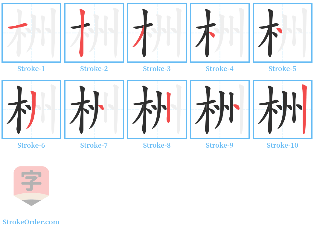 栦 Stroke Order Diagrams