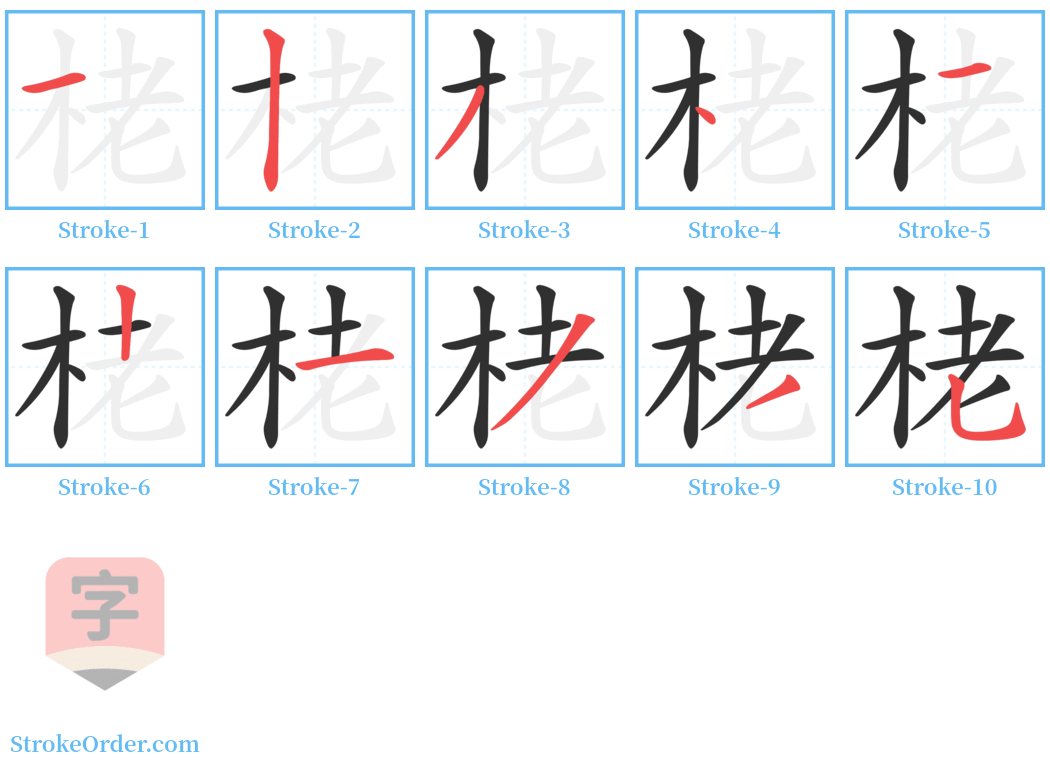 栳 Stroke Order Diagrams