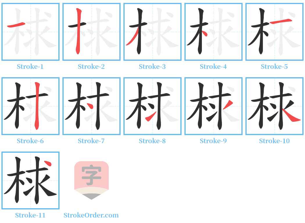 梂 Stroke Order Diagrams