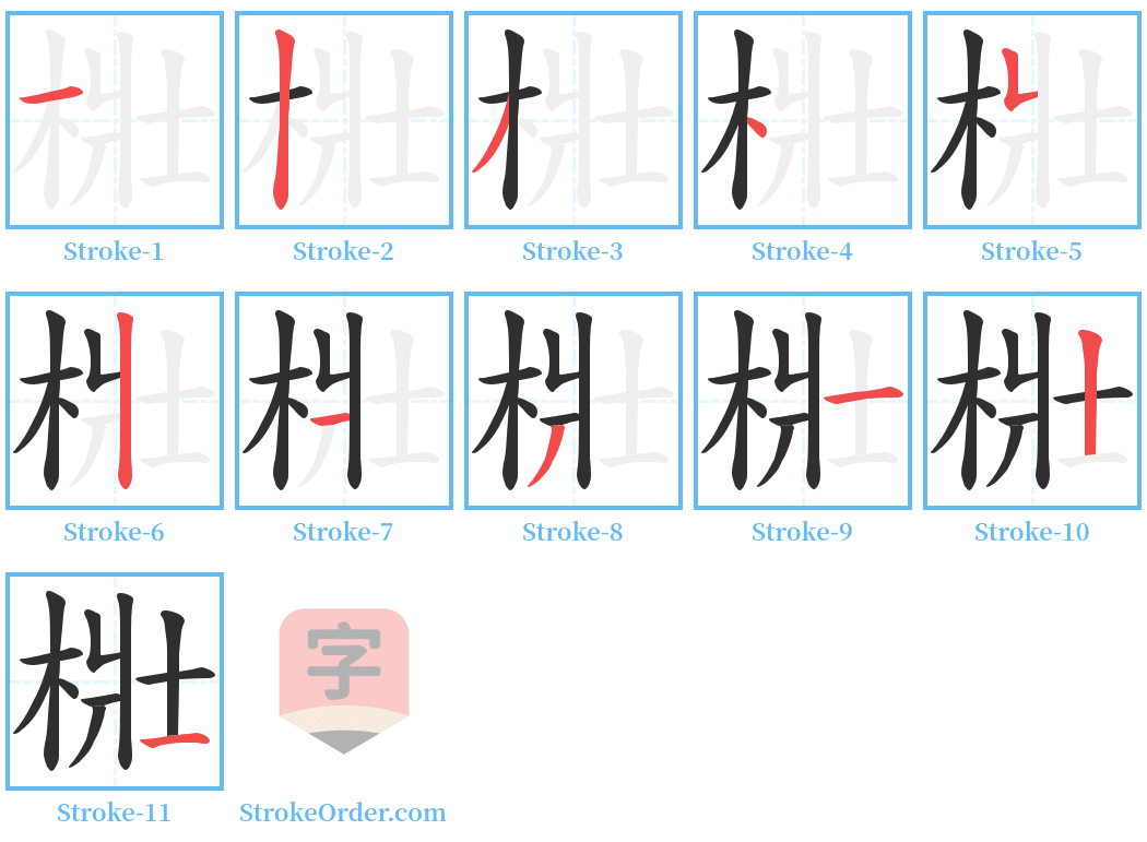 梉 Stroke Order Diagrams