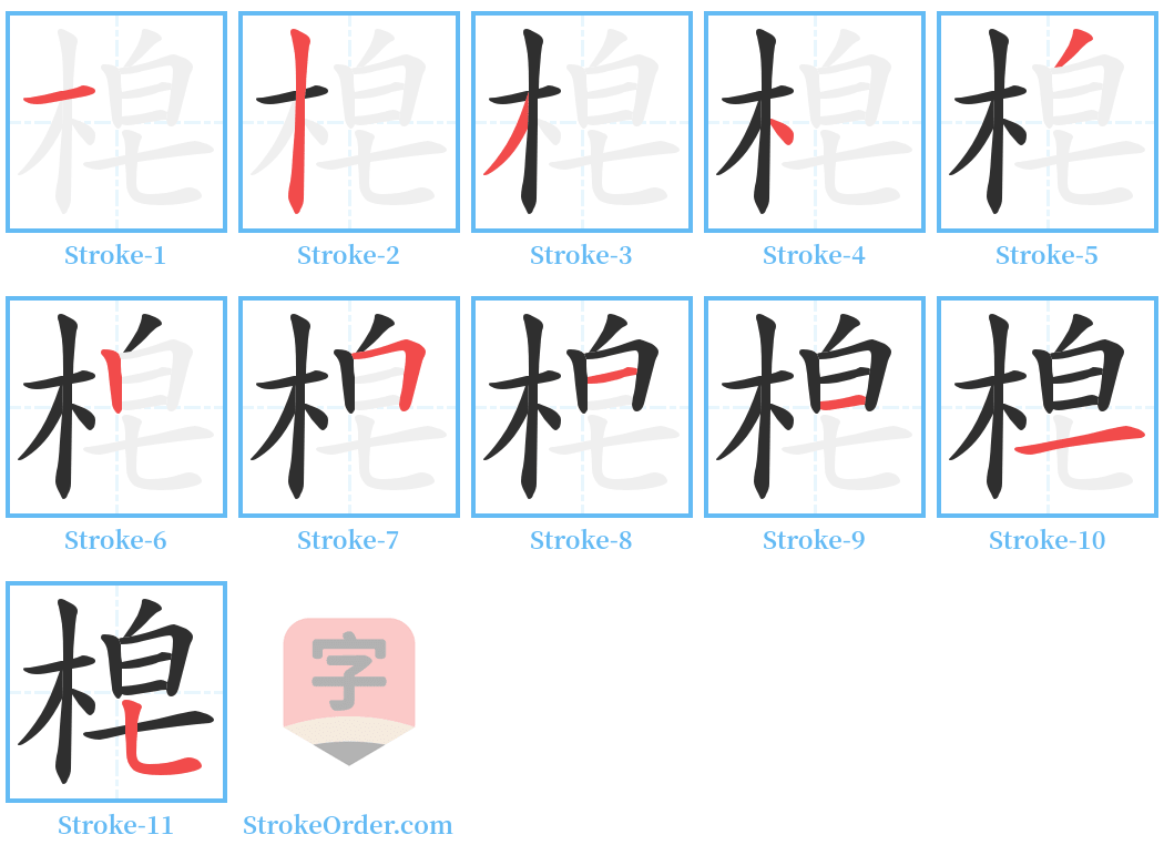 梍 Stroke Order Diagrams