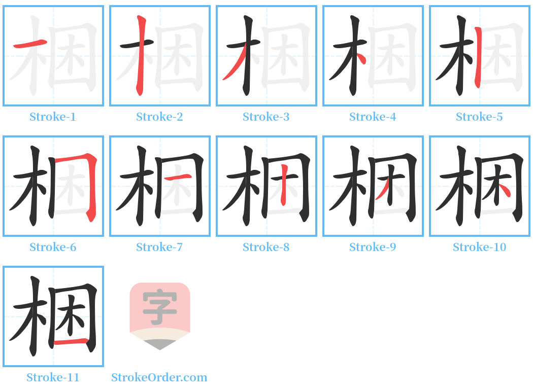 梱 Stroke Order Diagrams