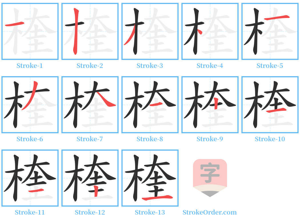 楏 Stroke Order Diagrams