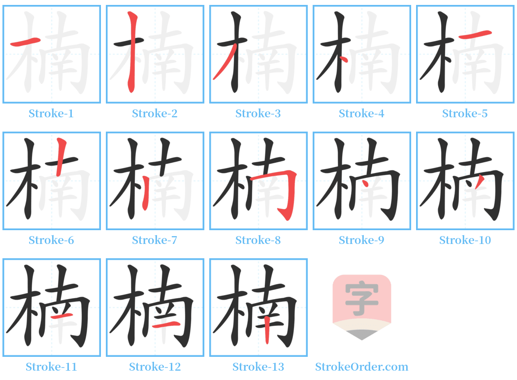 楠 Stroke Order Diagrams