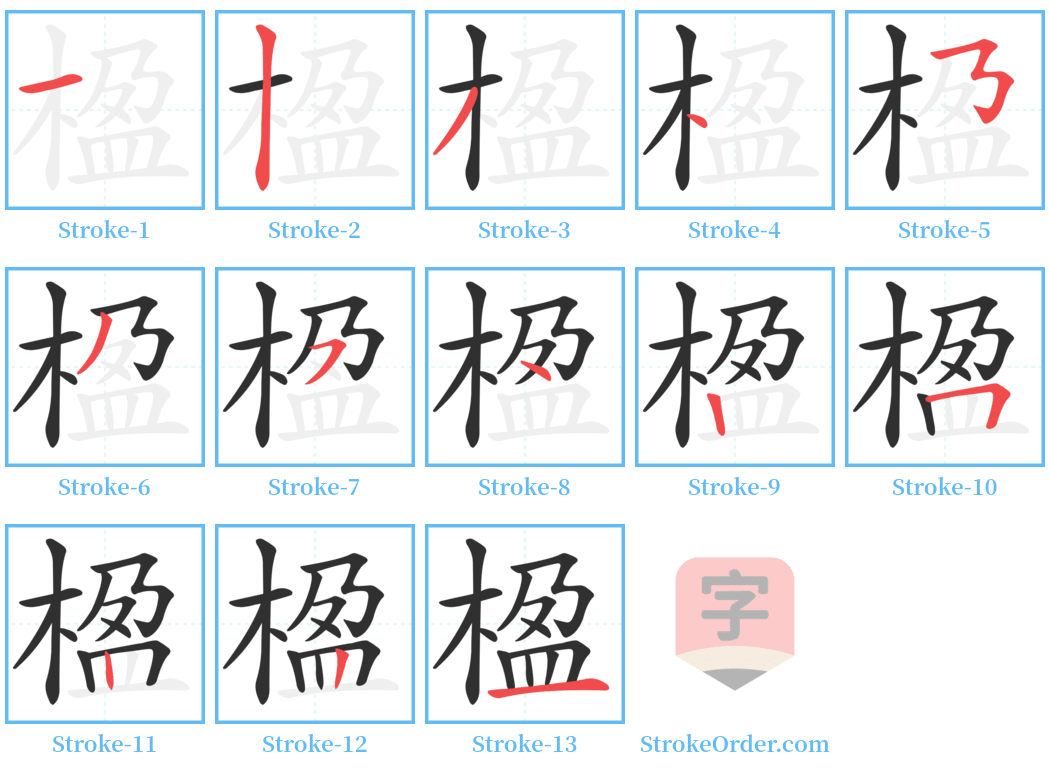 楹 Stroke Order Diagrams