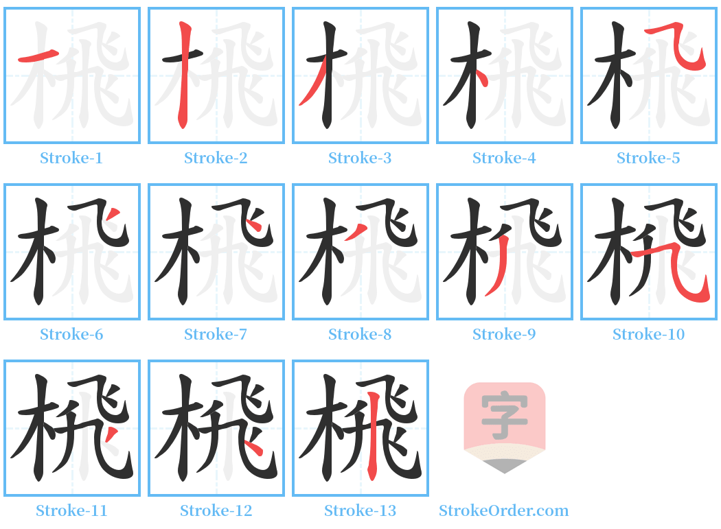 榌 Stroke Order Diagrams