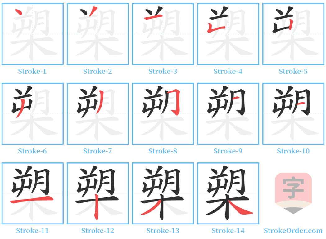 槊 Stroke Order Diagrams