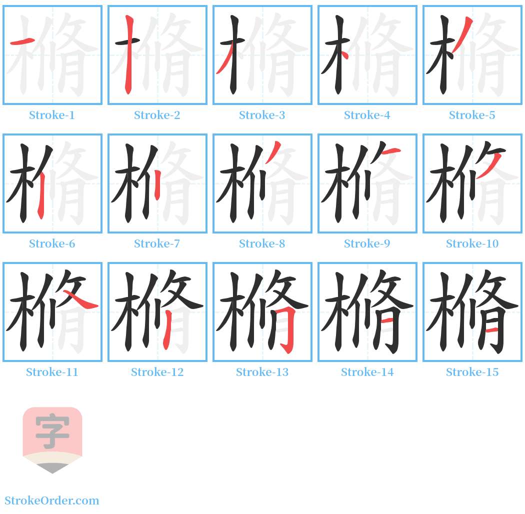 樇 Stroke Order Diagrams