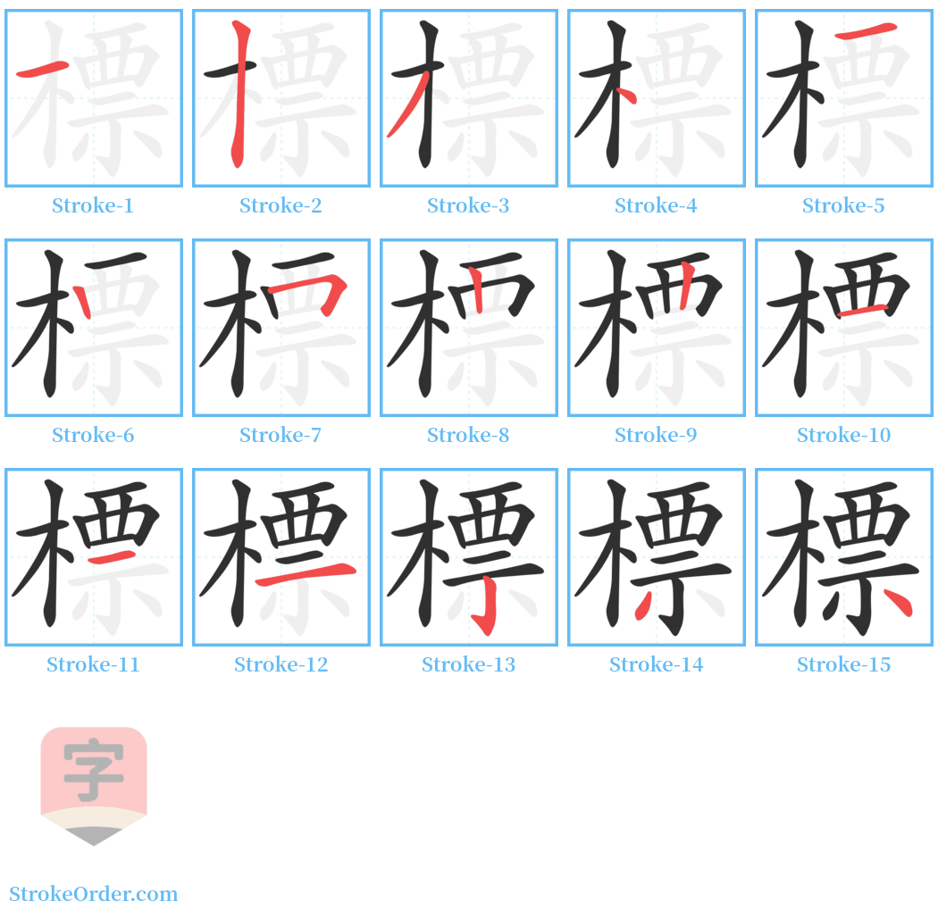 標 Stroke Order Diagrams