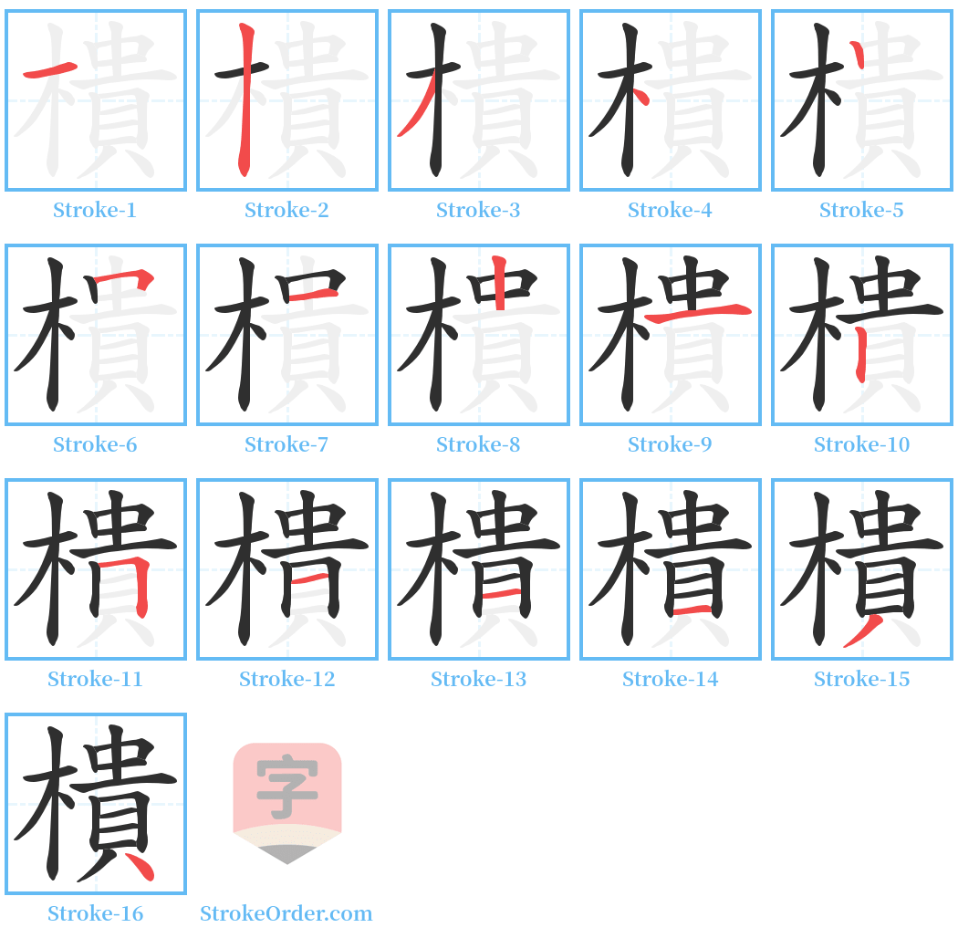 樻 Stroke Order Diagrams