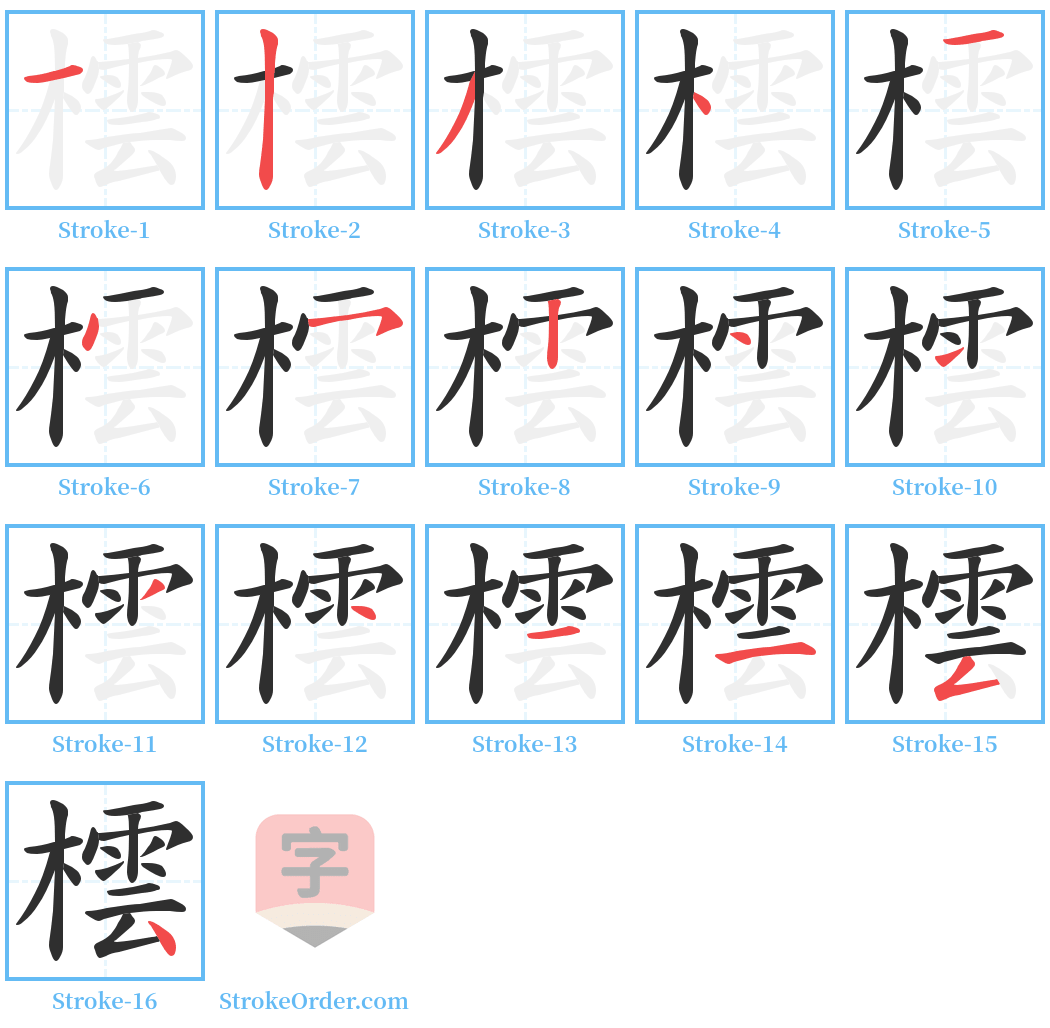 橒 Stroke Order Diagrams