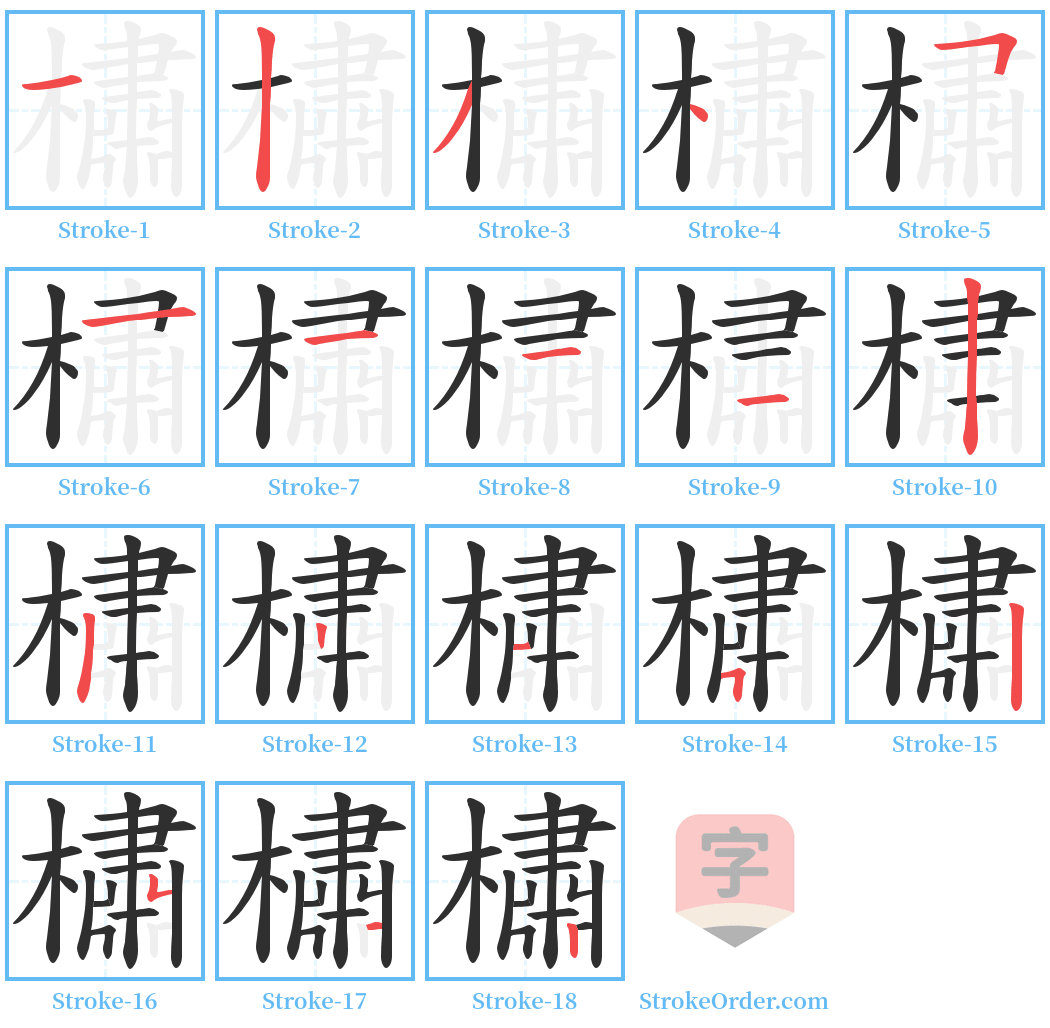 橚 Stroke Order Diagrams