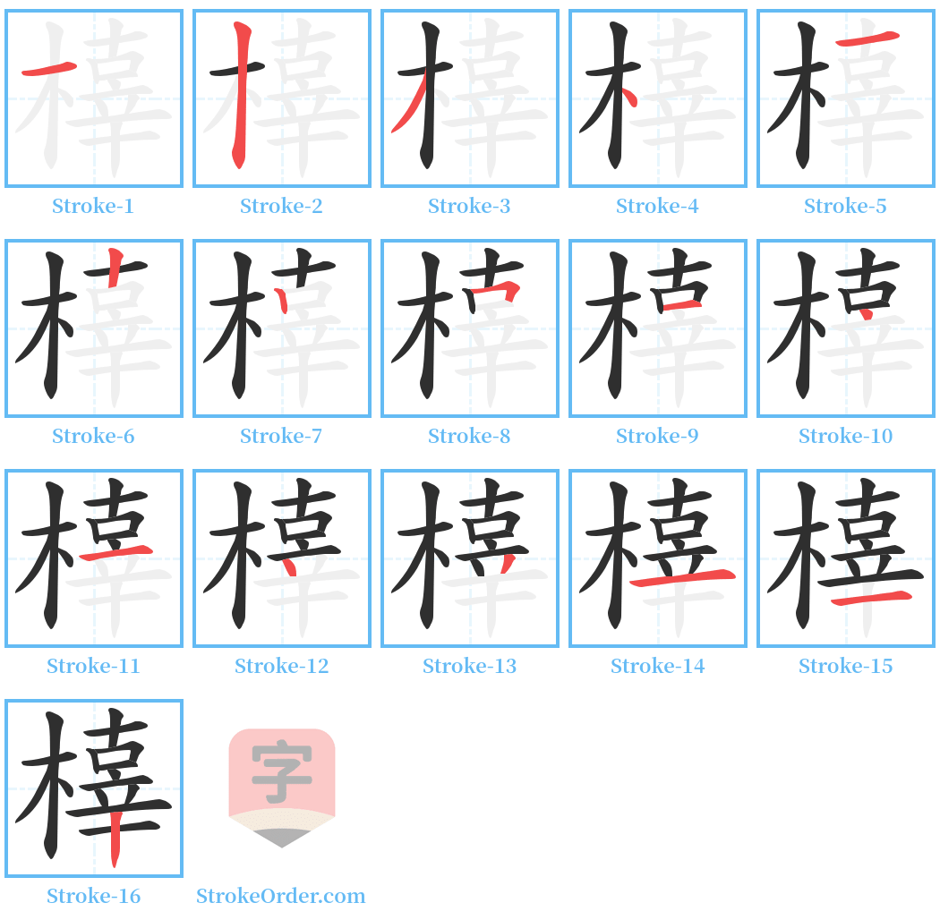 橭 Stroke Order Diagrams