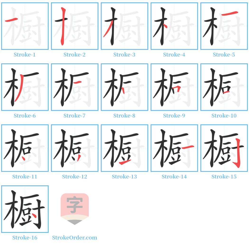 橱 Stroke Order Diagrams