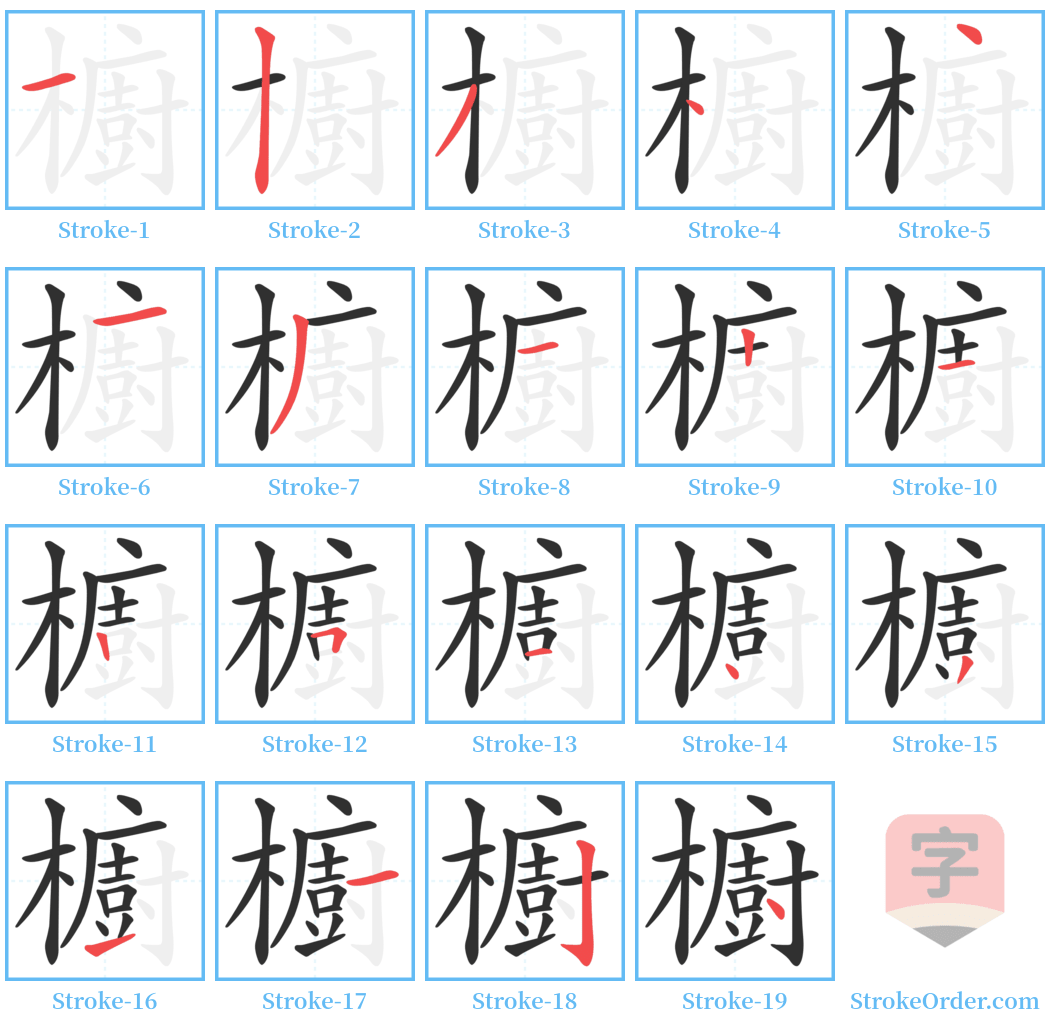 櫥 Stroke Order Diagrams