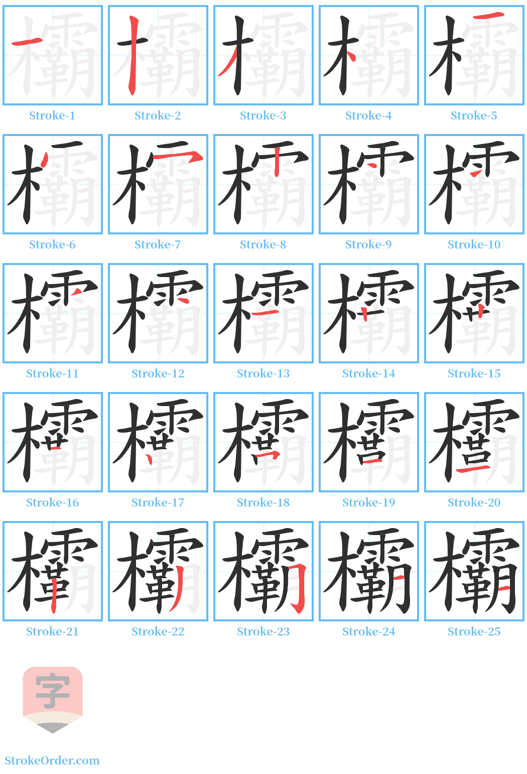 欛 Stroke Order Diagrams