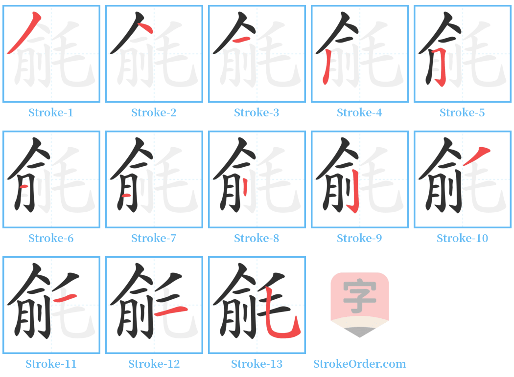 毹 Stroke Order Diagrams