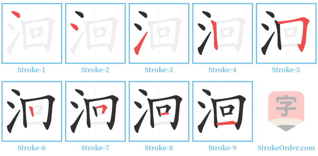 洄 Stroke Order Diagrams