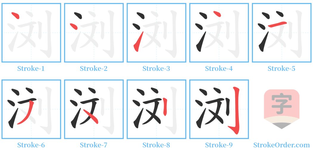 浏 Stroke Order Diagrams