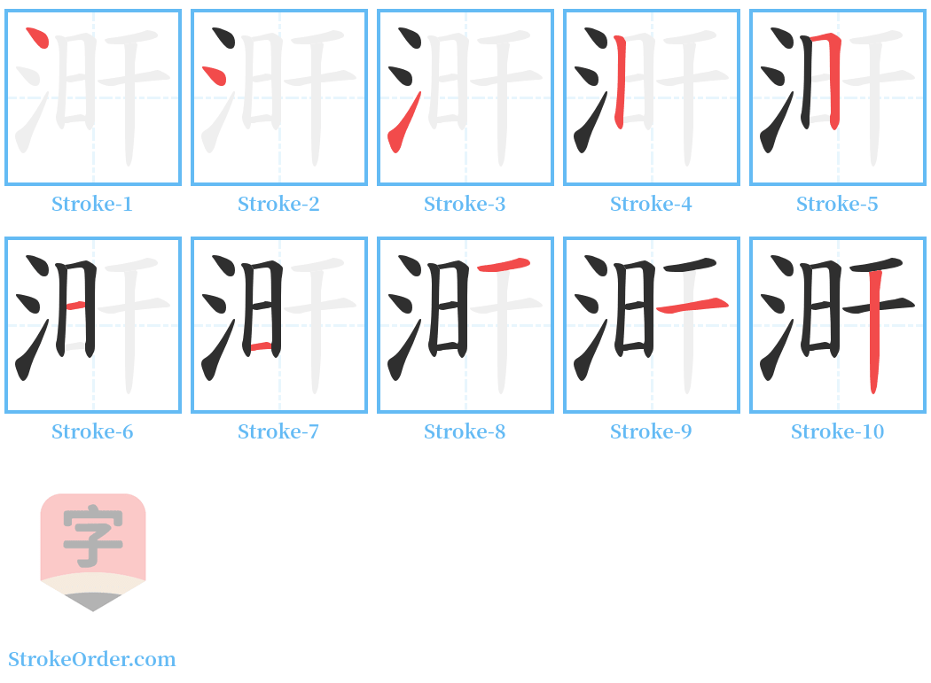 涆 Stroke Order Diagrams