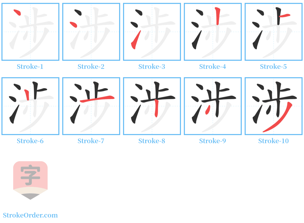 涉 Stroke Order Diagrams