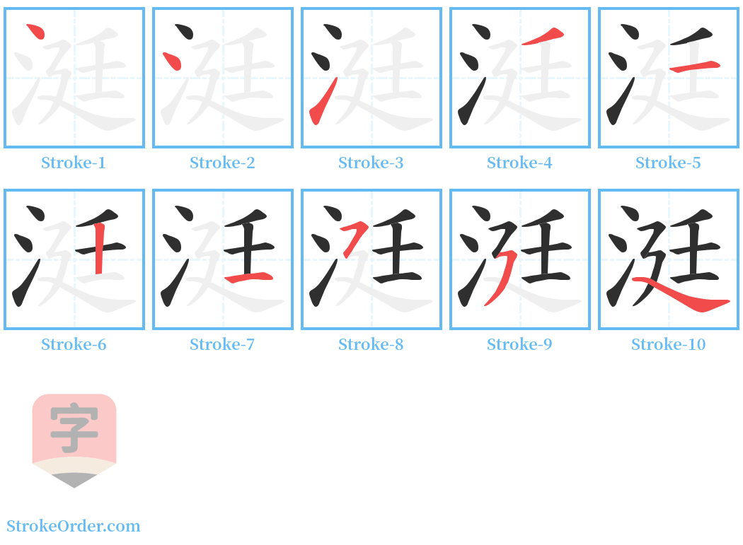 涏 Stroke Order Diagrams