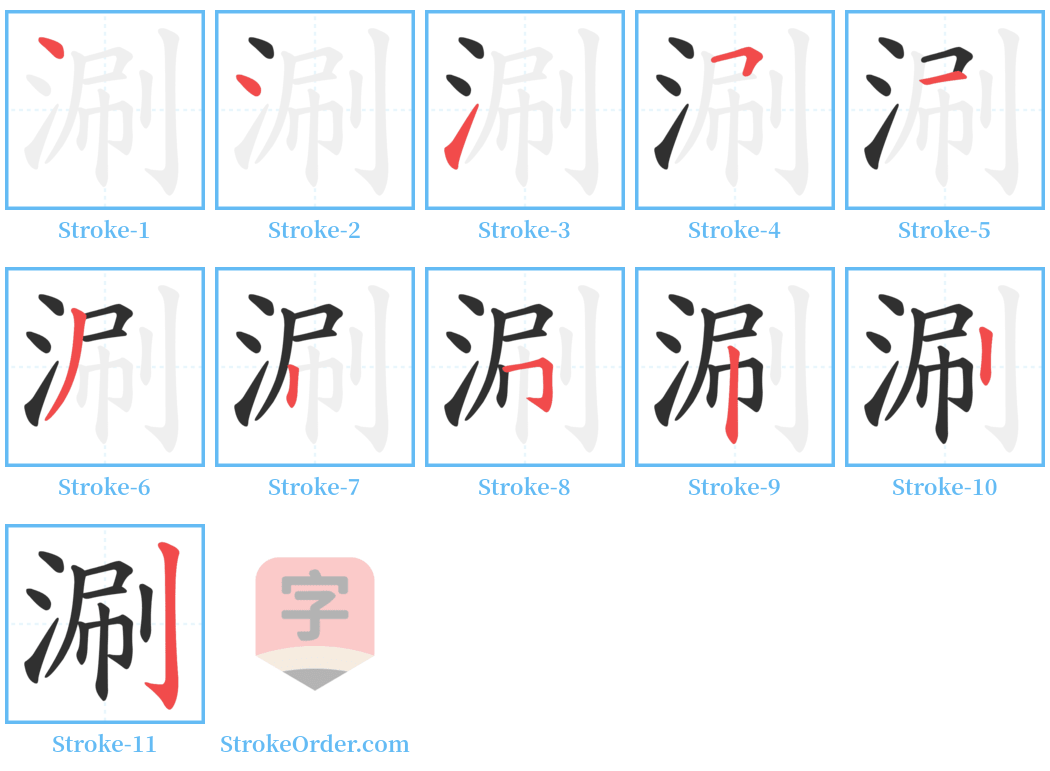 涮 Stroke Order Diagrams