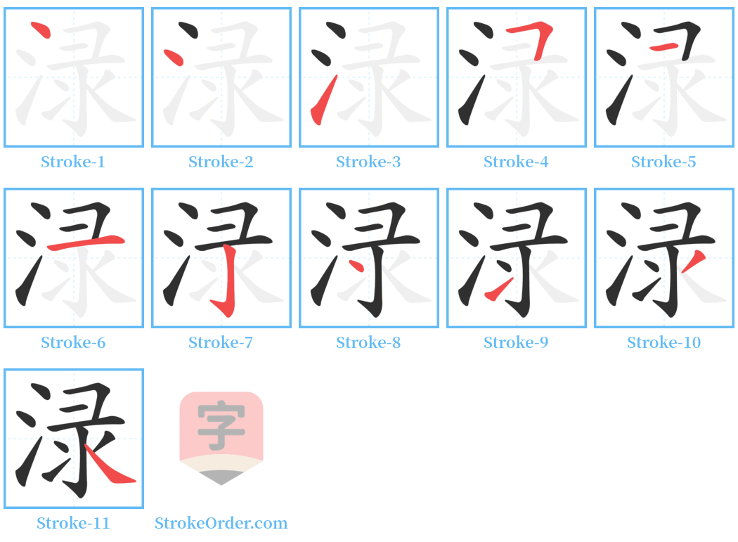 渌 Stroke Order Diagrams