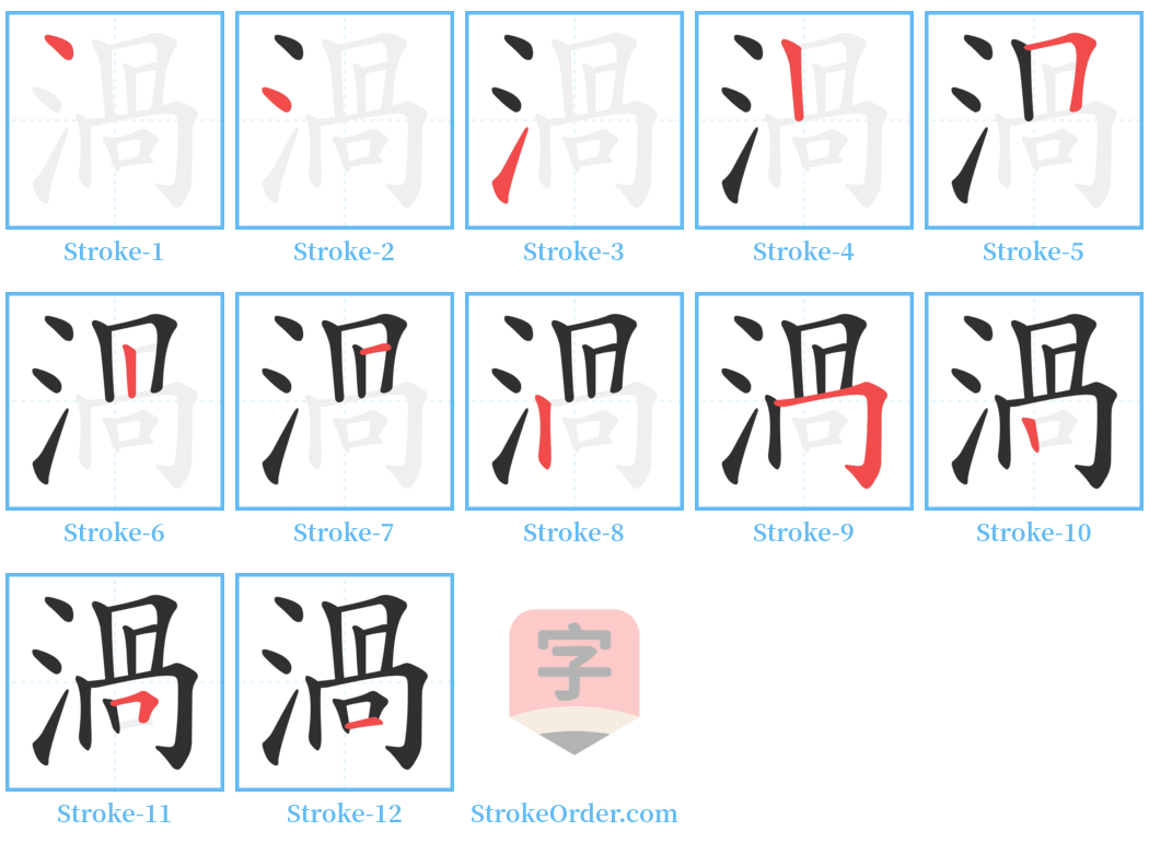 渦 Stroke Order Diagrams