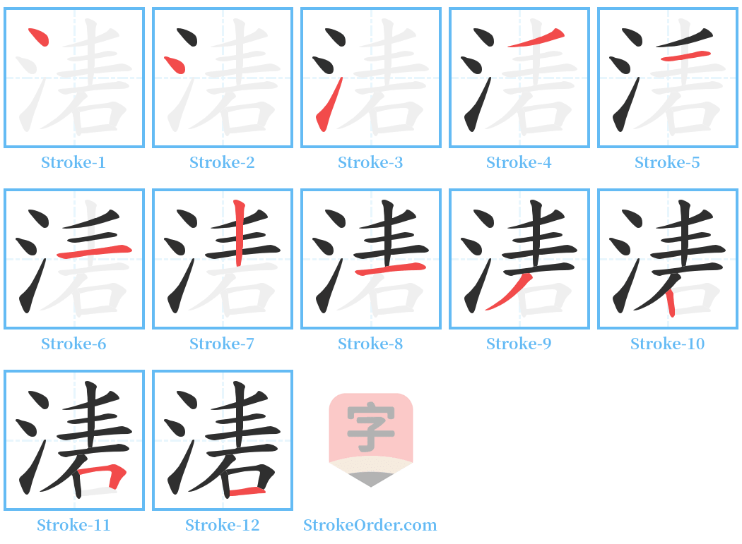 湱 Stroke Order Diagrams