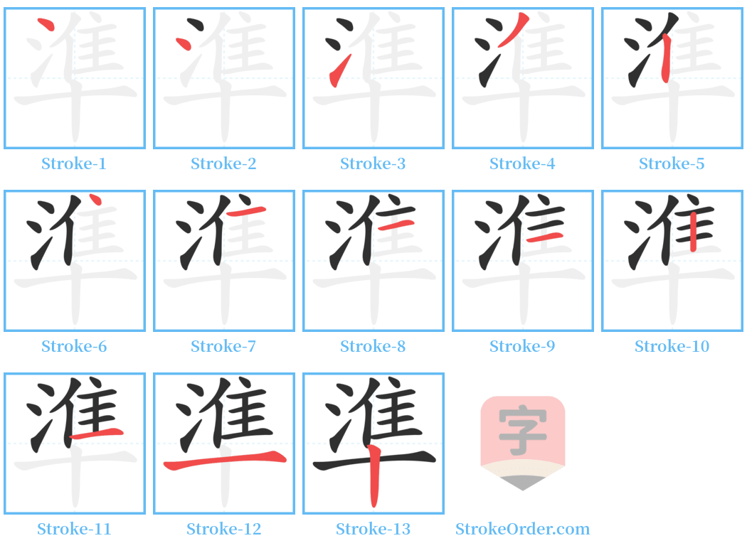 準 Stroke Order Diagrams