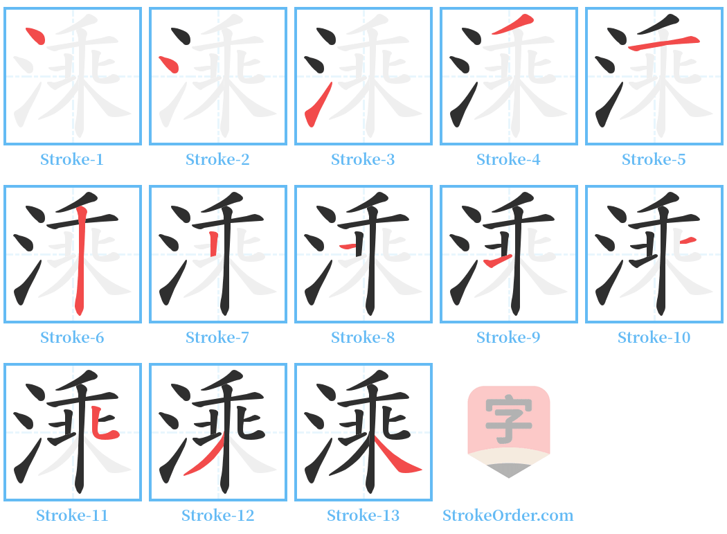 溗 Stroke Order Diagrams