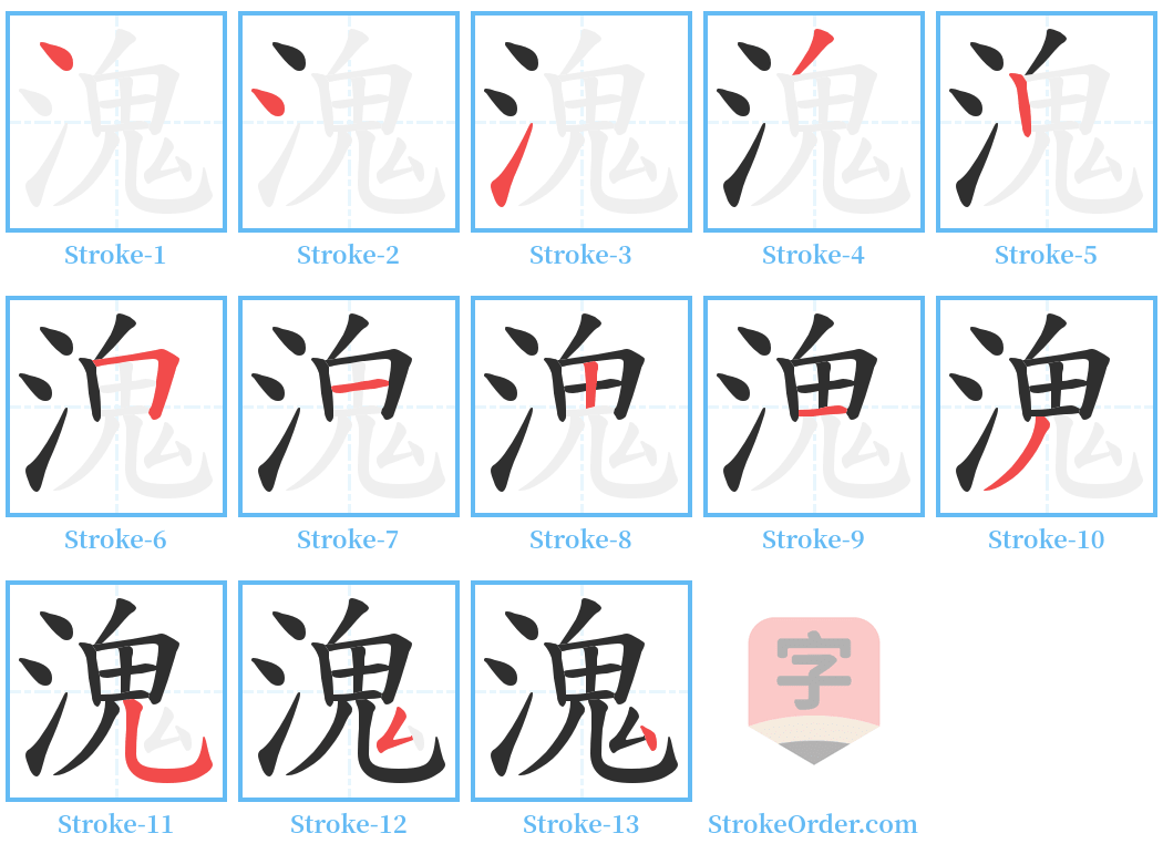 溾 Stroke Order Diagrams