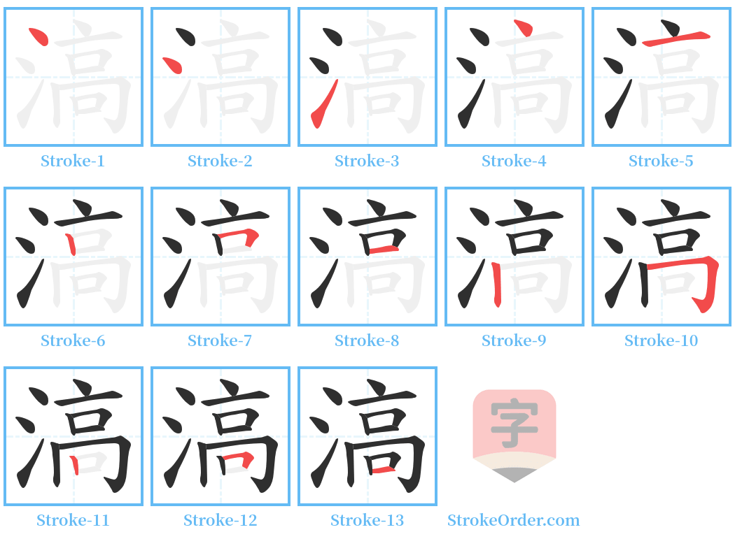 滈 Stroke Order Diagrams