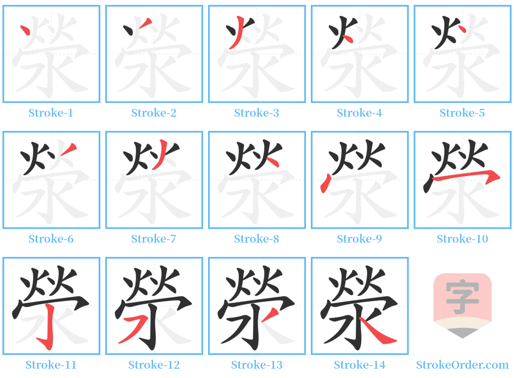 滎 Stroke Order Diagrams