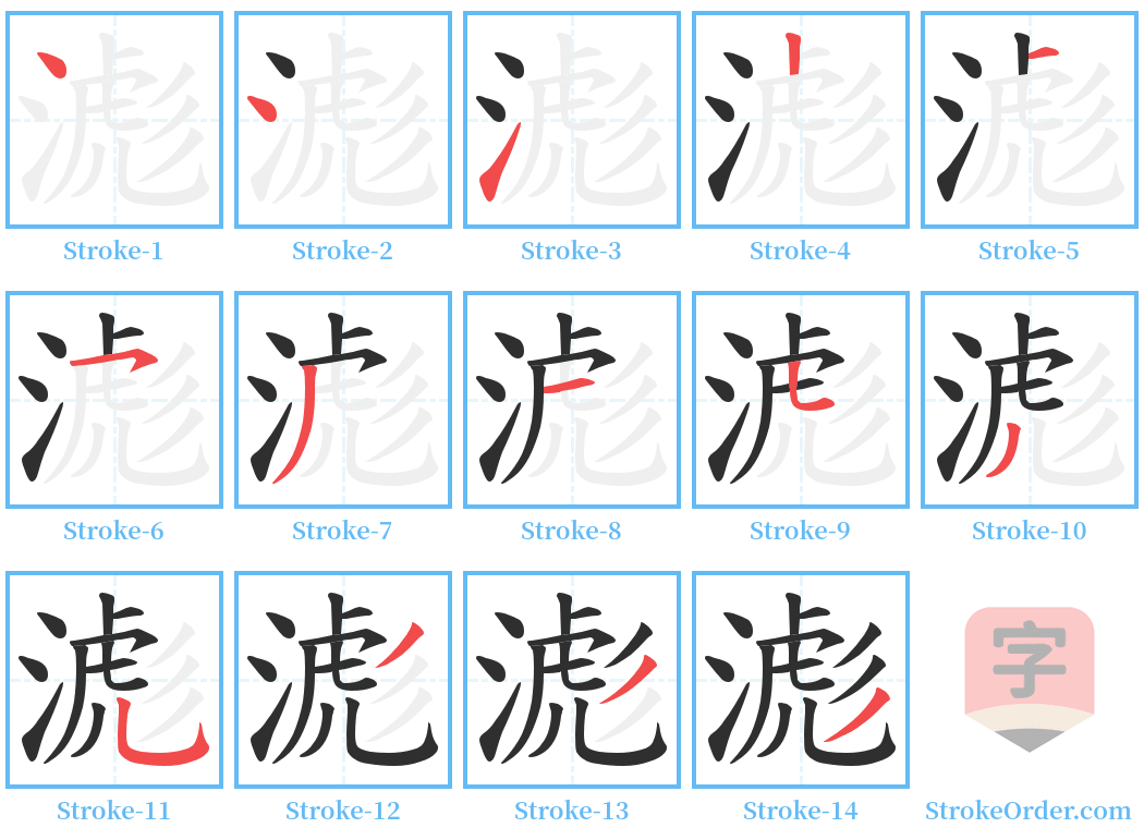 滮 Stroke Order Diagrams