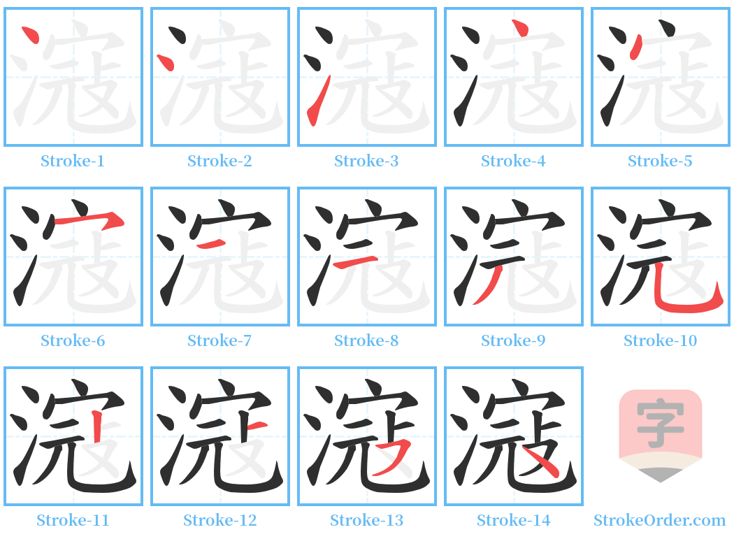 滱 Stroke Order Diagrams